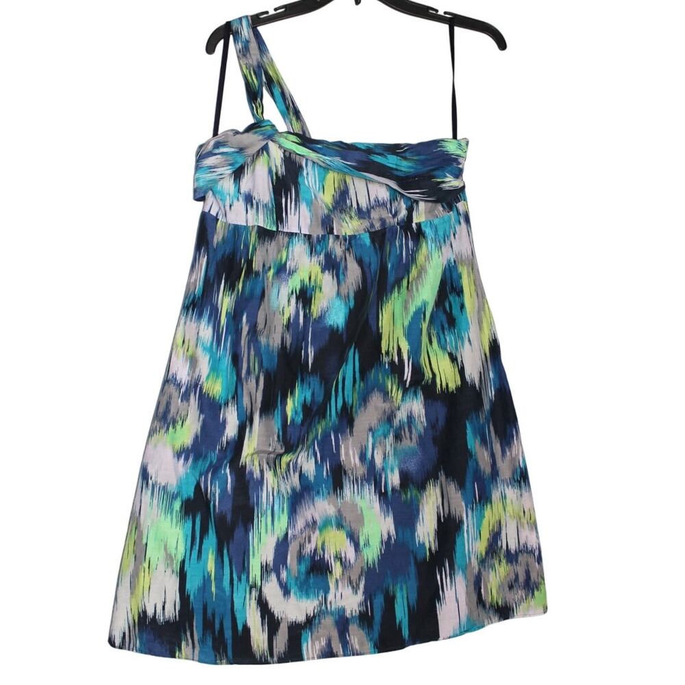 Ann Taylor Loft One Shoulder Silk Blend Dress 6 Petite